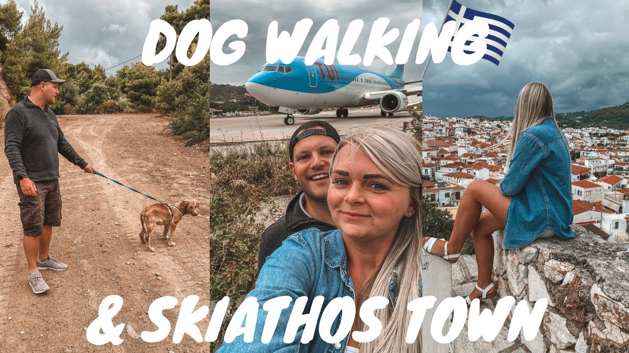 SKIATHOS TOWN & WALKING DOGS FROM THE SHELTER & SOMEONE FALLS FORM JET BLAST! | DAY 5 | SEPT 2021|