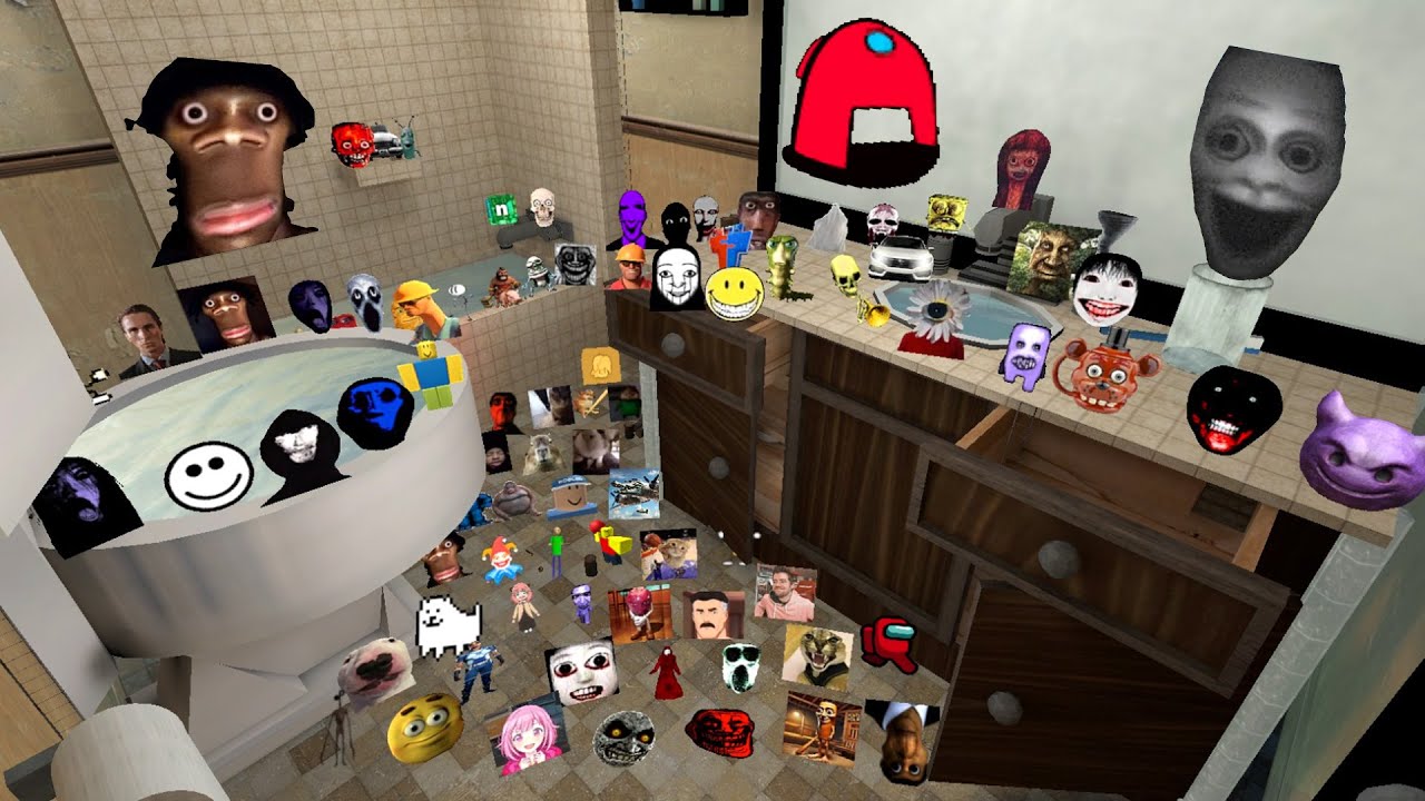 Too Much Nextbots in Bathroom ! Garry's Mod