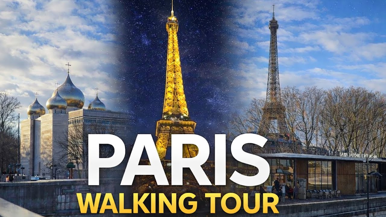 Paris Walking Tour 🇫🇷 | Relaxing Walk Through the Streets of Paris | Eiffel Tower & City Atmosphere