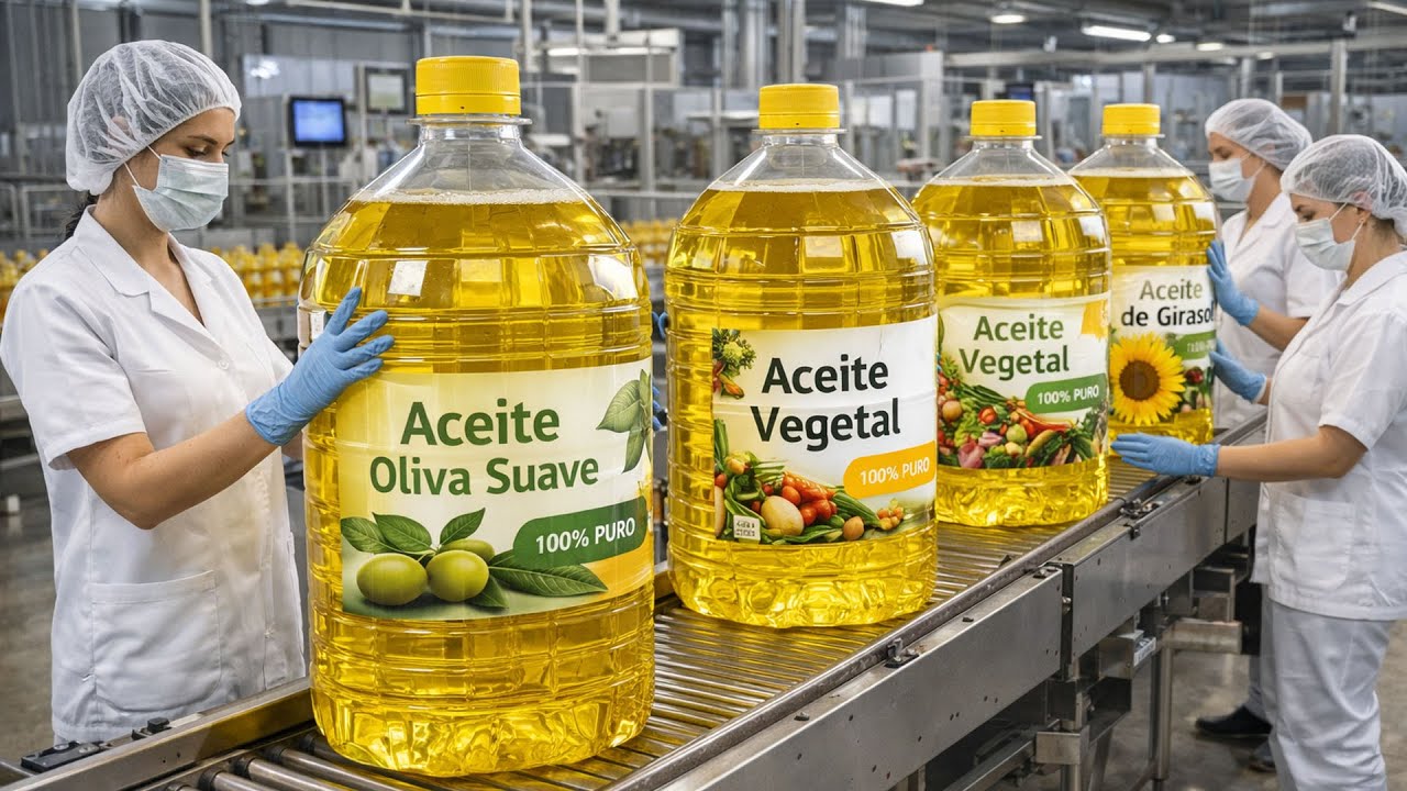 CÓMO se HACE el ACEITE de GIRASOL: De SEMILLA a ACEITE VEGETAL en FÁBRICAS (PROCESO) | En Masa