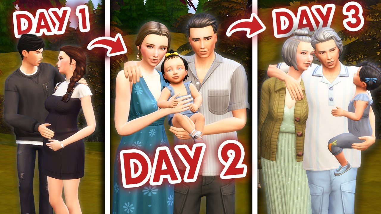 the sims 4 but EACH lifestage lasts ONE DAY!!