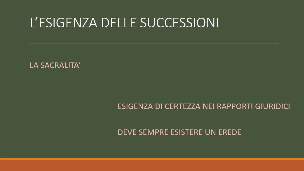 LE SUCCESSIONI - regole generali