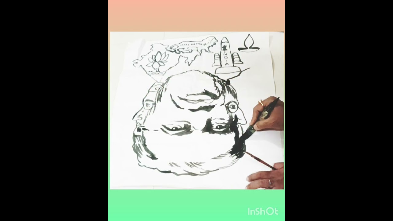 PRIME MINISTER NARENDRA MODI JI ART BY SIBSANKAR ROY LASKAR,ASSAM