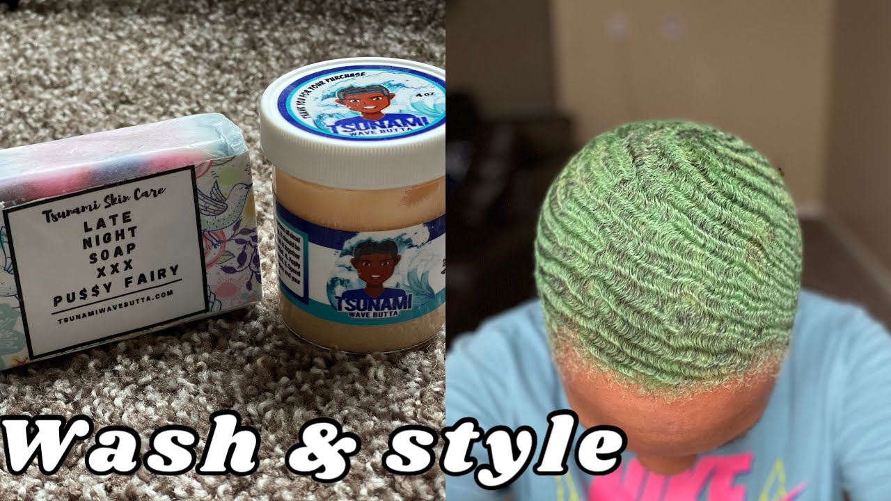 Wash and style | brush session ft Tsunami Wave Butta 🌊 | female waver 2021| review
