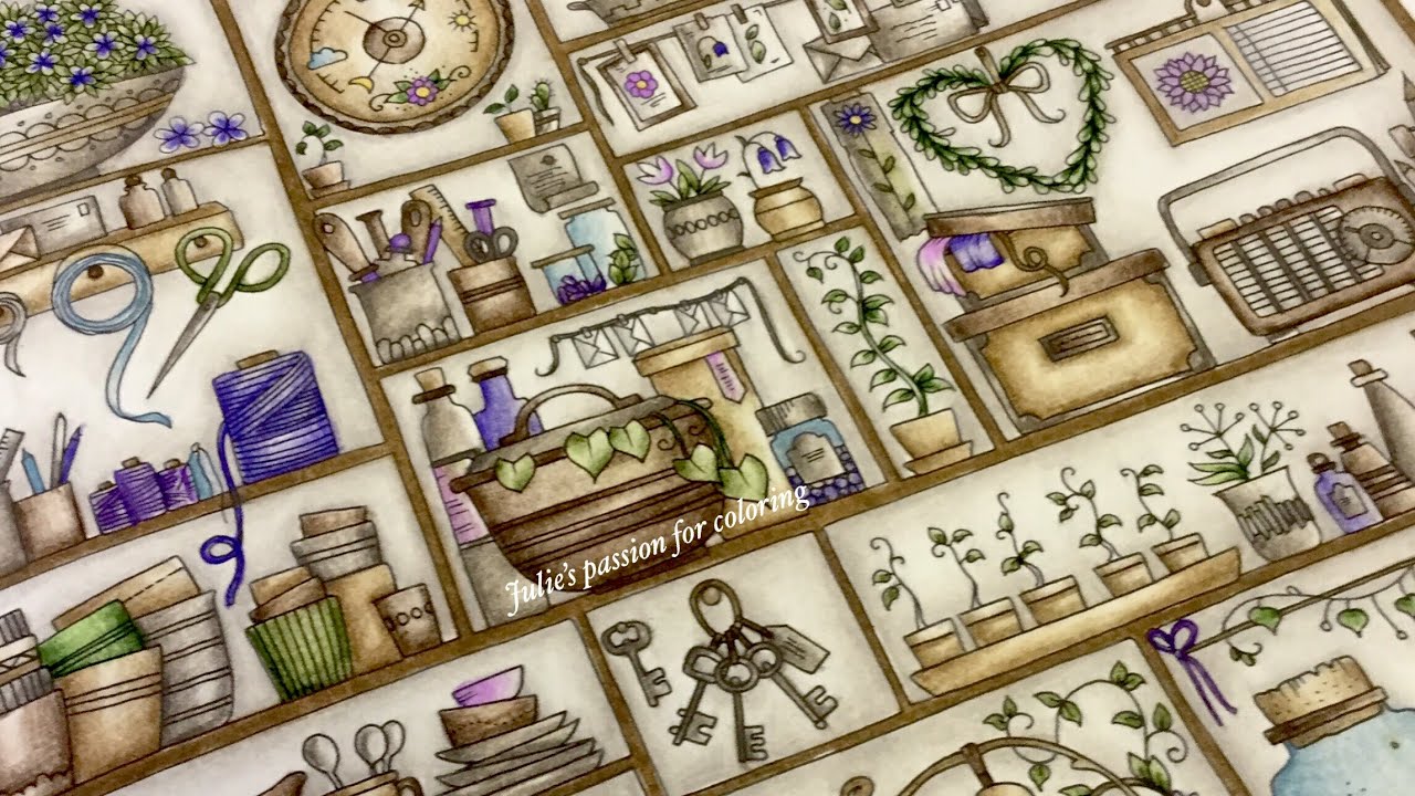 WORLD OF FLOWERS by Johanna Basford - prismacolor pencils - color along