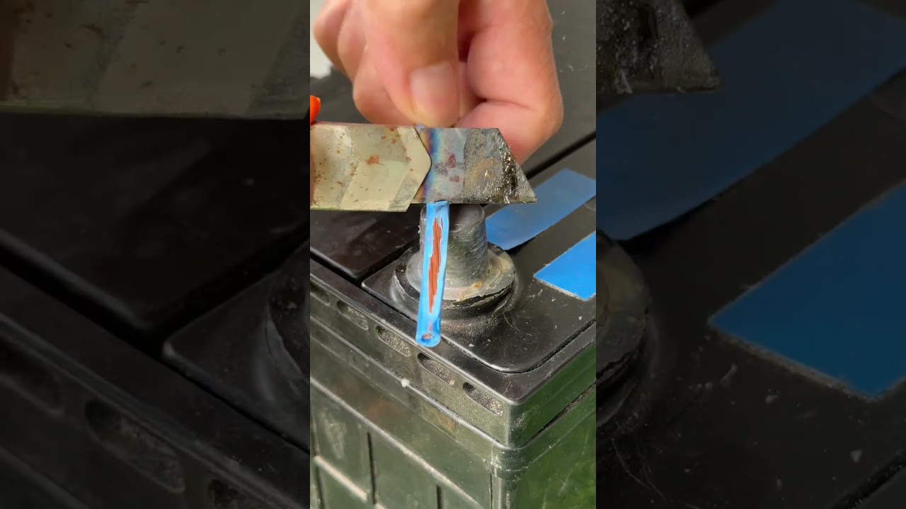 A genius technique to securely hold a car battery cable. 