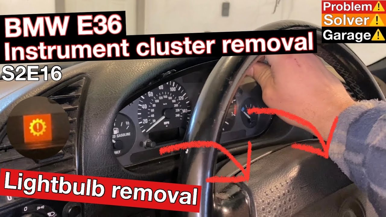 BMW E36 Instrument cluster removal. (Instrument cluster light bulb removal)