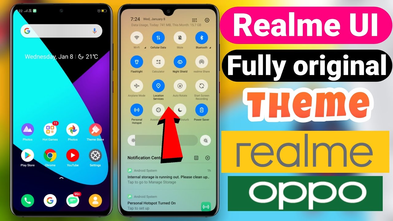 Realme UI Fully Original Theme for Realme and Oppo | ColorOS 7 realme UI theme all system UI change