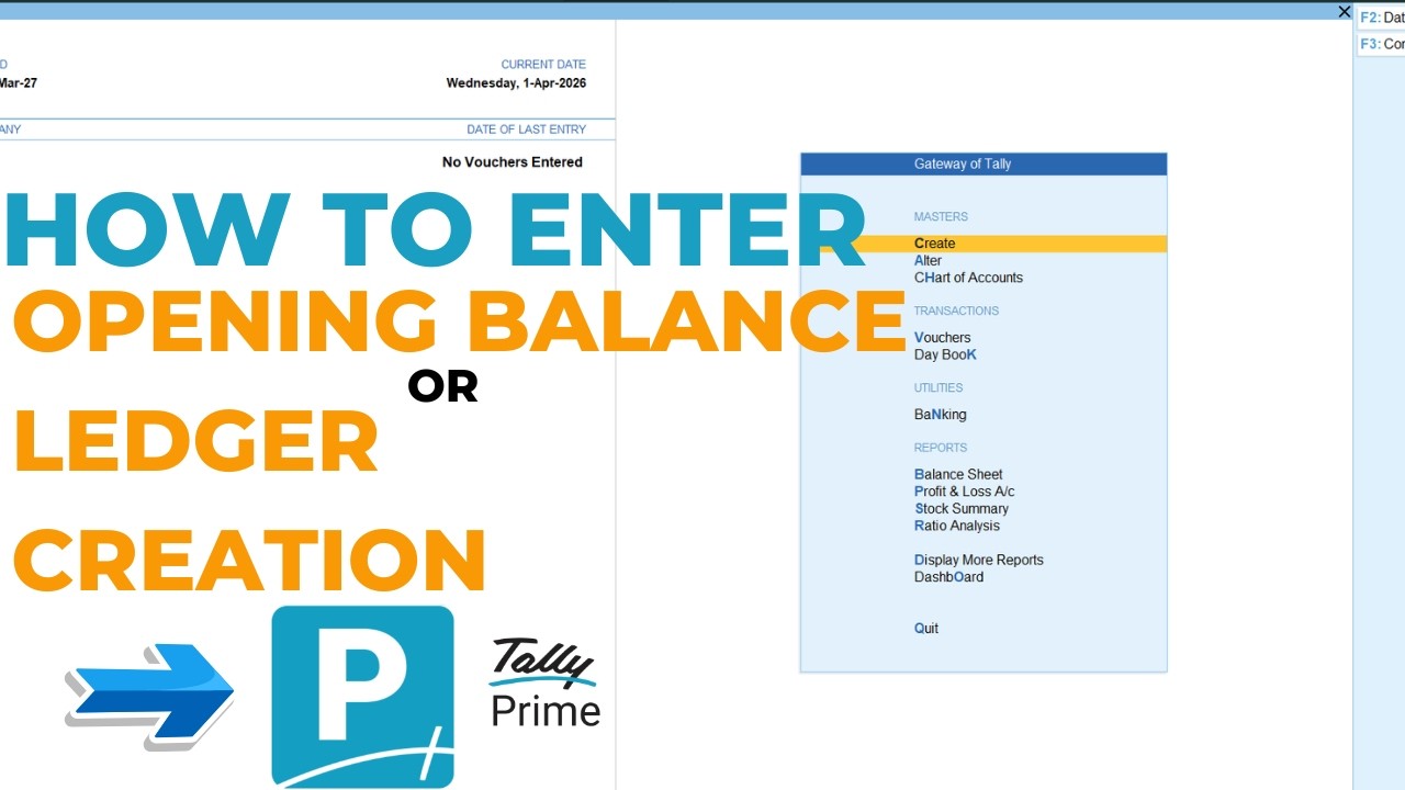 How to Enter Opening Balance in Tally Prime Ledger Creation Guide#education #quiz #test #tallyprime
