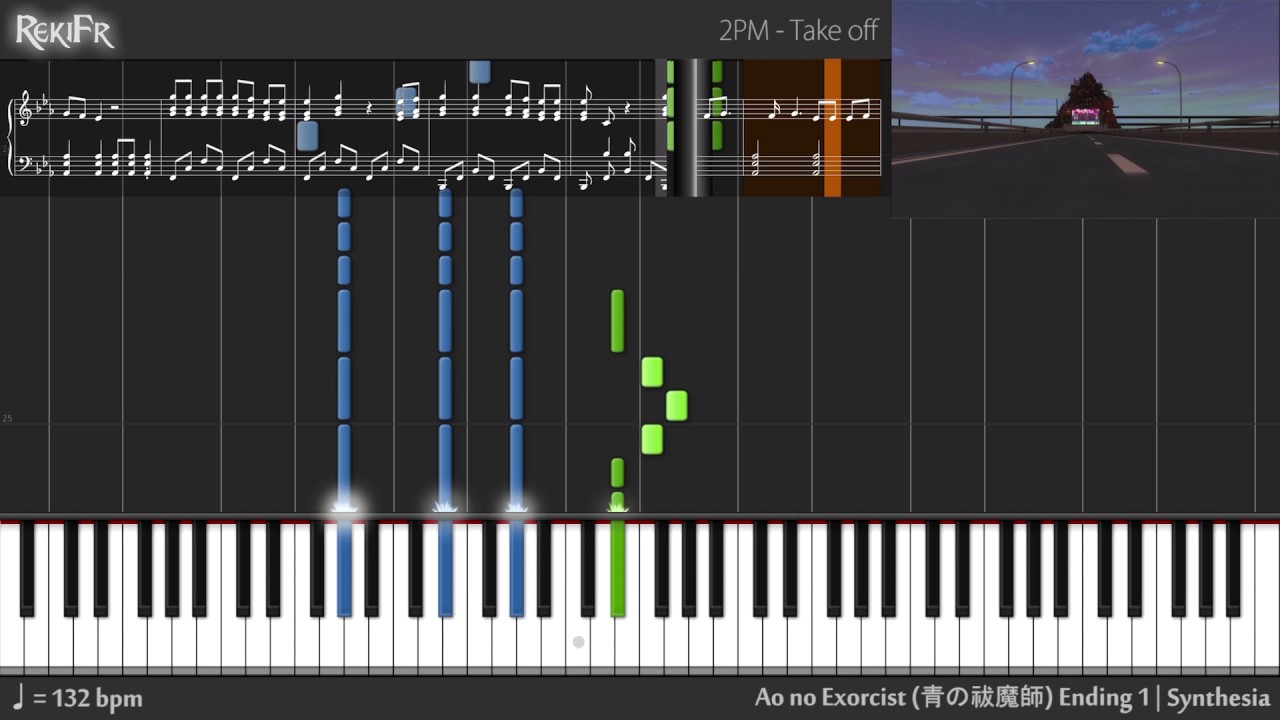 【TV】Ao no Exorcist Ending 1 - Take off (Piano)