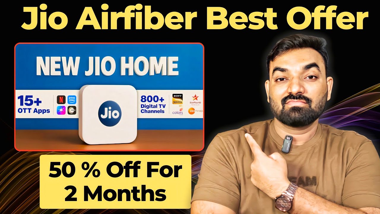 Jio Airfiber 50% Off Offer | Jio Home 2 Months Offer #jio #telecomnews #jioairfiber ##jio5g