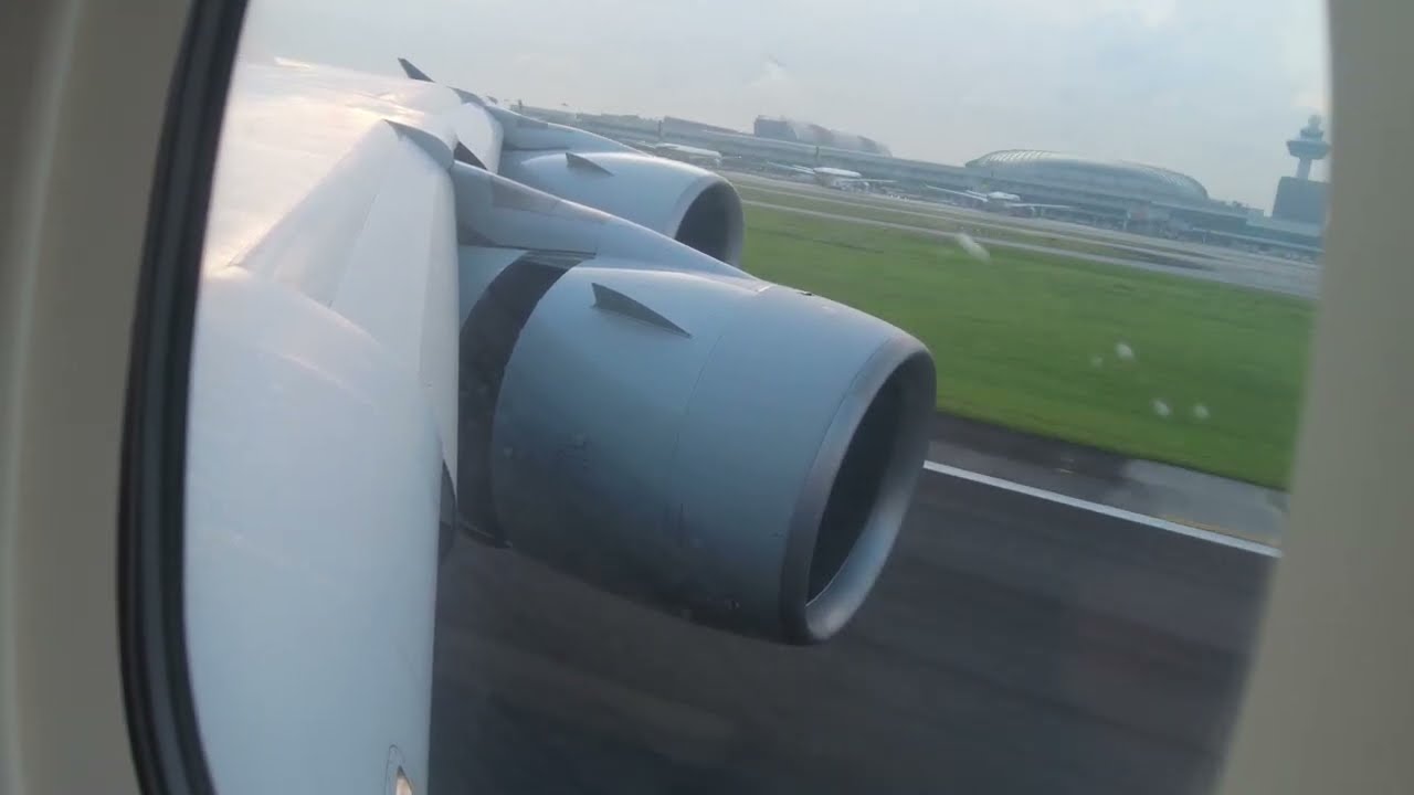 Singapore Airlines A380 Landing At Changi Airport