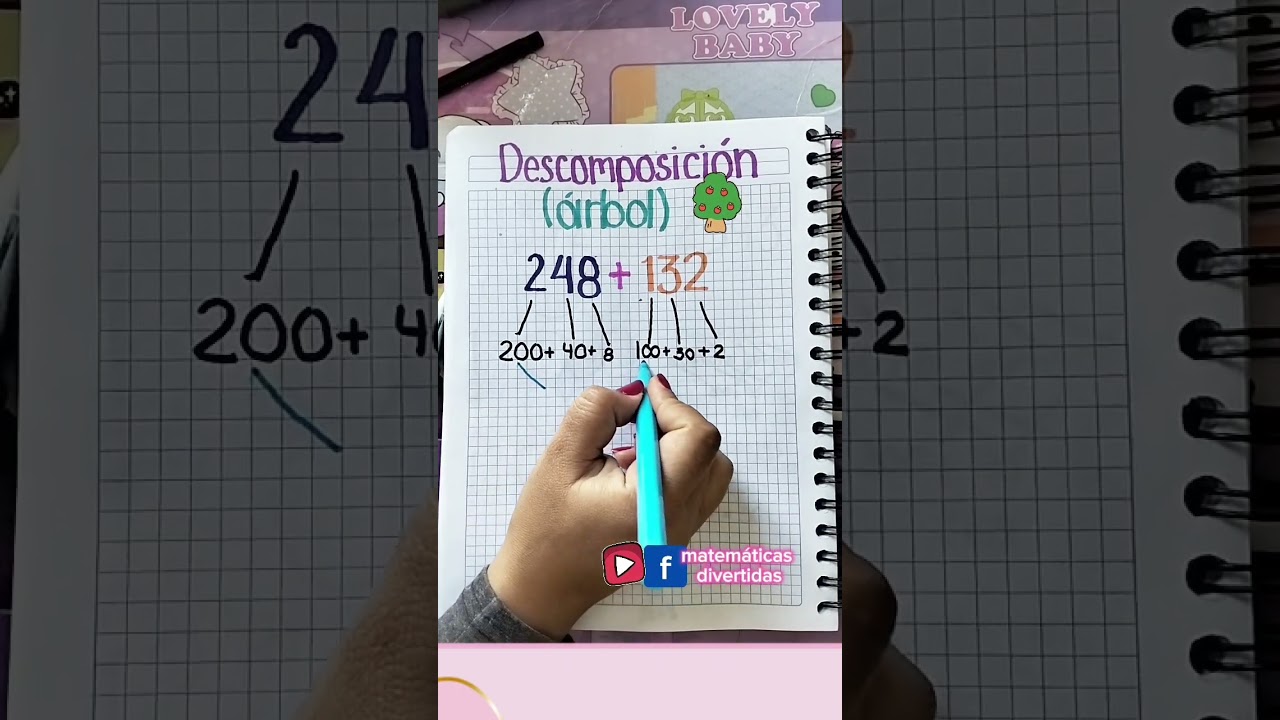 suma por descomposici&oacute;n (m&eacute;todo del &aacute;rbol) #matematicas #mathematica #maths