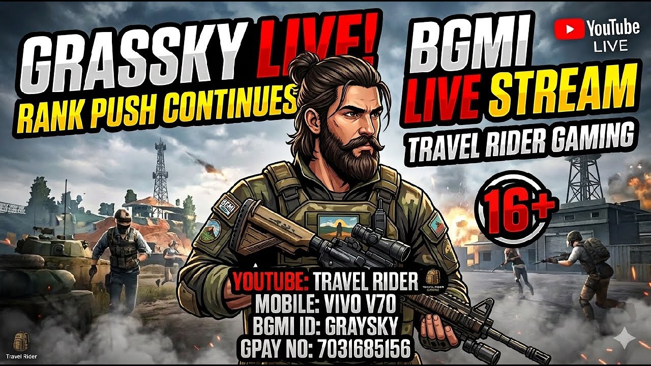 🔴 LIVE: ACE Rank Push on Vivo V70! 🔥 ft. GRAYSKY | BGMI Live (Travel Rider AS)