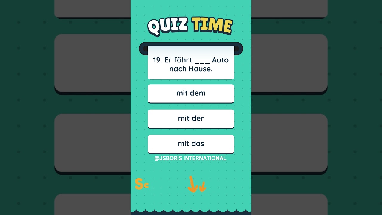 19Quiz | Modalltest |#telcpruf&uuml;ng #B1  #TelcB1 #languagelearning #deutsch #jsboris #schule