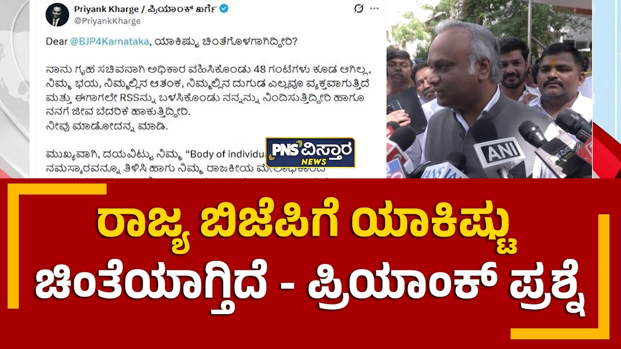 ರಾಜ್ಯ ಬಿಜೆಪಿಗೆ ಯಾಕಿಷ್ಟು ಚಿಂತೆಯಾಗ್ತಿದೆ | Priyank Kharge vs BJP | PNS Vistaara News