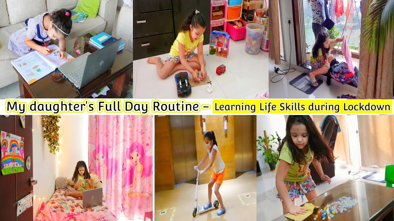 My Daughter's Full Day Productive Routine during Lockdown- Online Class,Exercise,Learning New Things