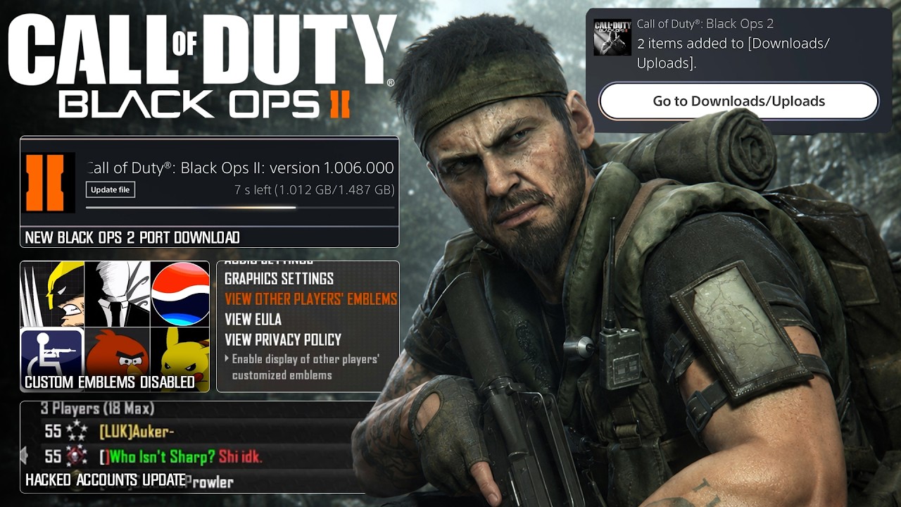 ЭКСТРЕННОЕ ОБНОВЛЕНИЕ Black Ops 2 Port и СКАЧИВАНИЕ! (Пользовательские эмблемы отключены, сброс а...