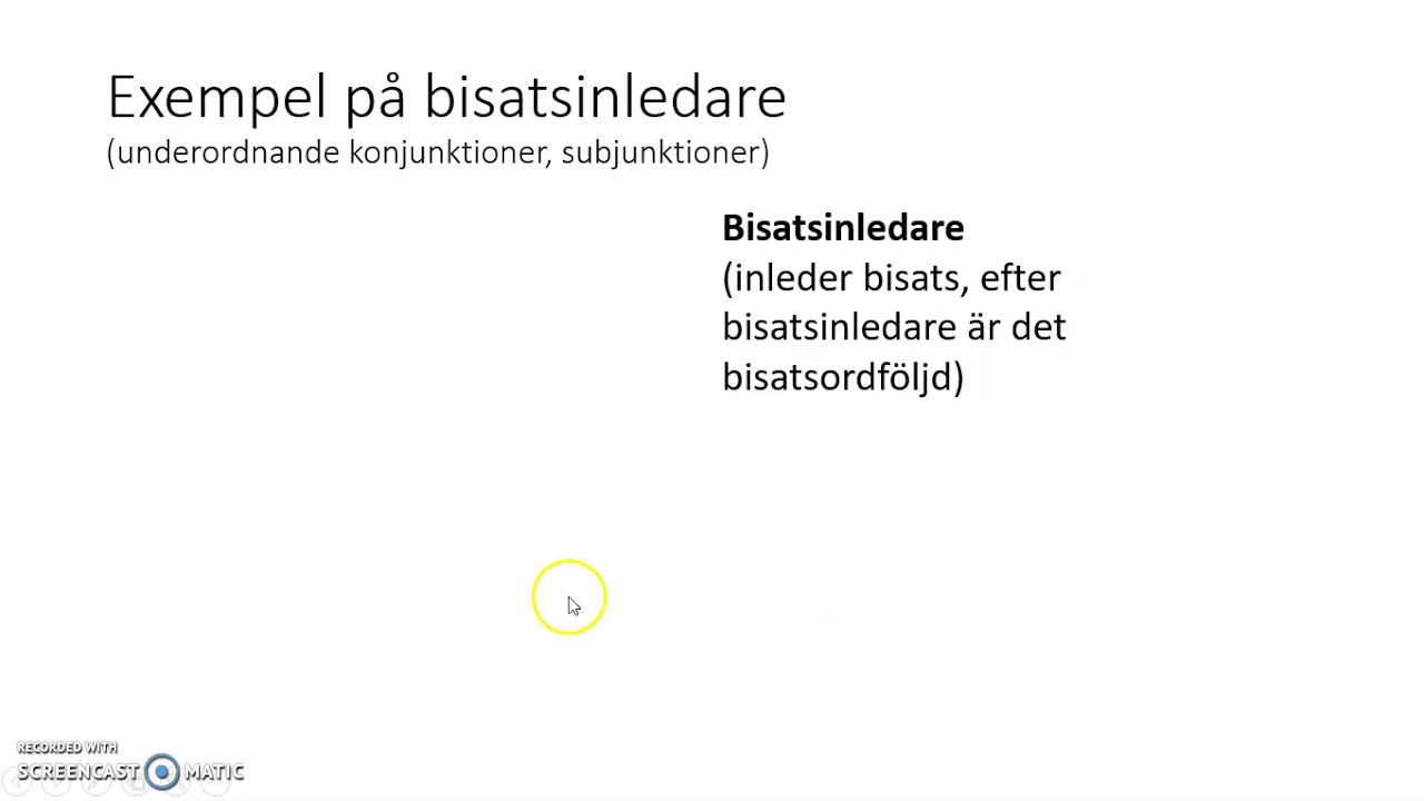Svensk ordföljd i huvudsats och bisats