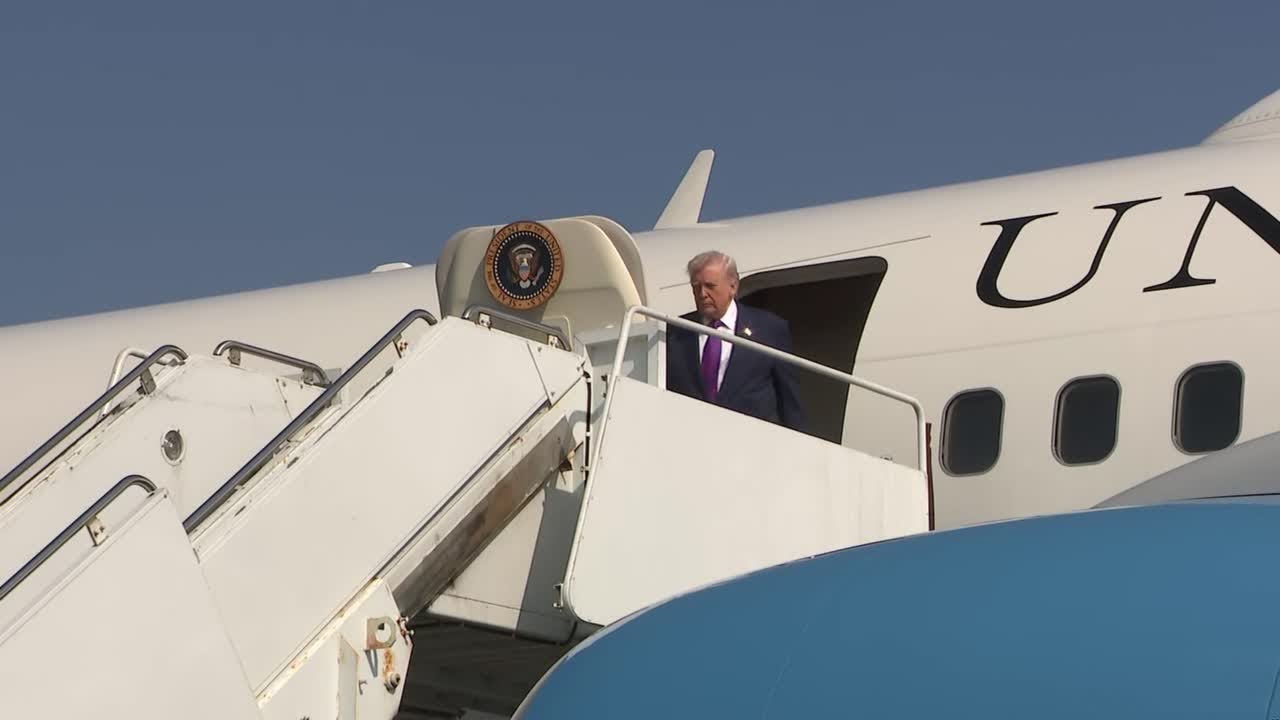 Donald Trump arrives in Rome, Georgia