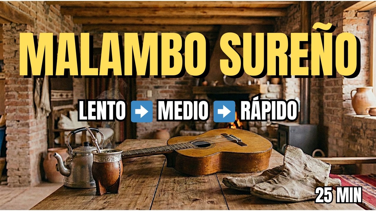 MALAMBO SUREÑO 25 MIN | Base de Ensayo LENTA/MEDIA/RAPIDA