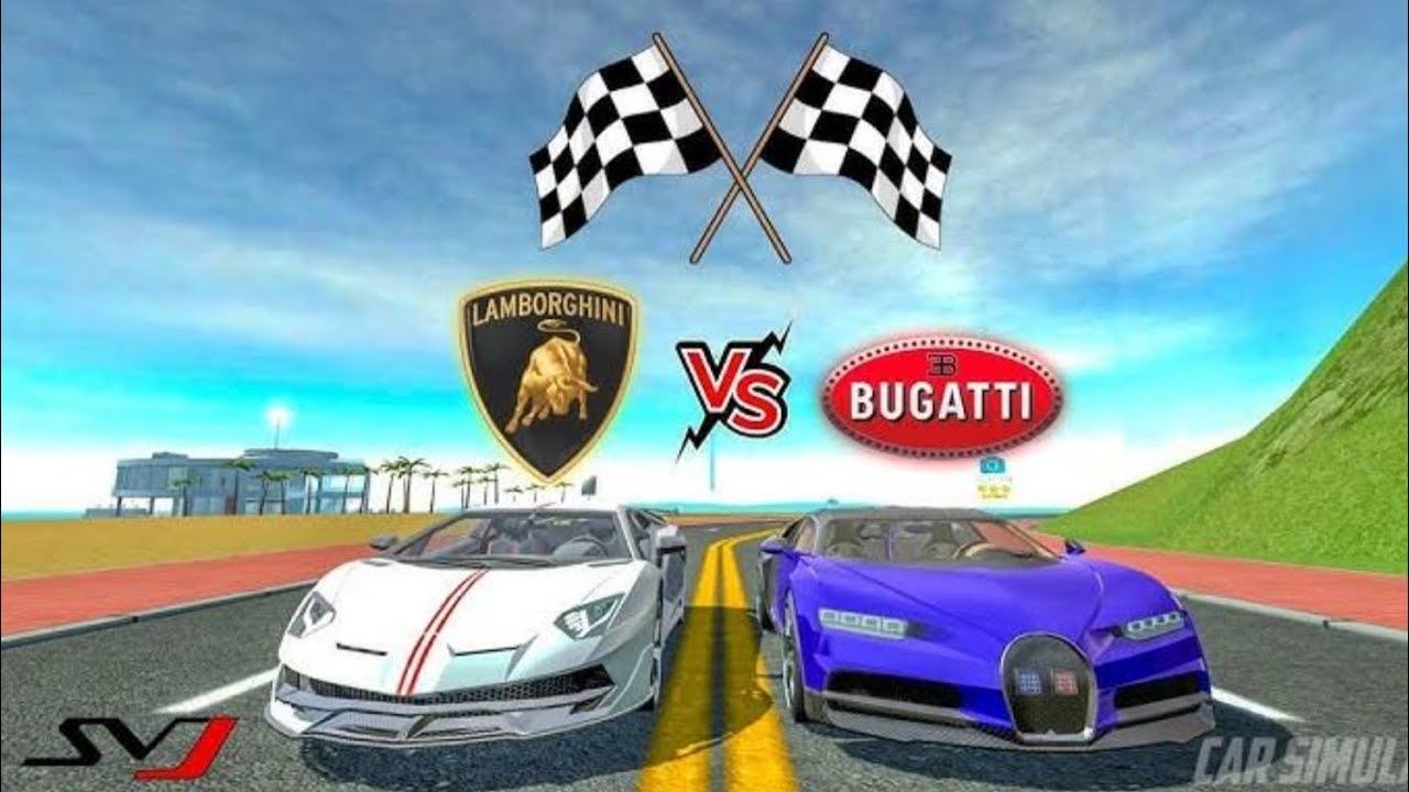Today will be playing car simulator 2 Bugatti vs Lamborghini I try to world biggest jump who win?