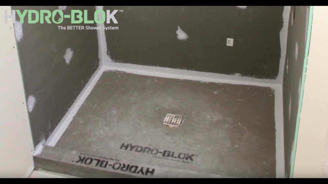 HYDRO-BLOK 3x4 Shower Install with Standard Center Drain Shower Pan & Niche
