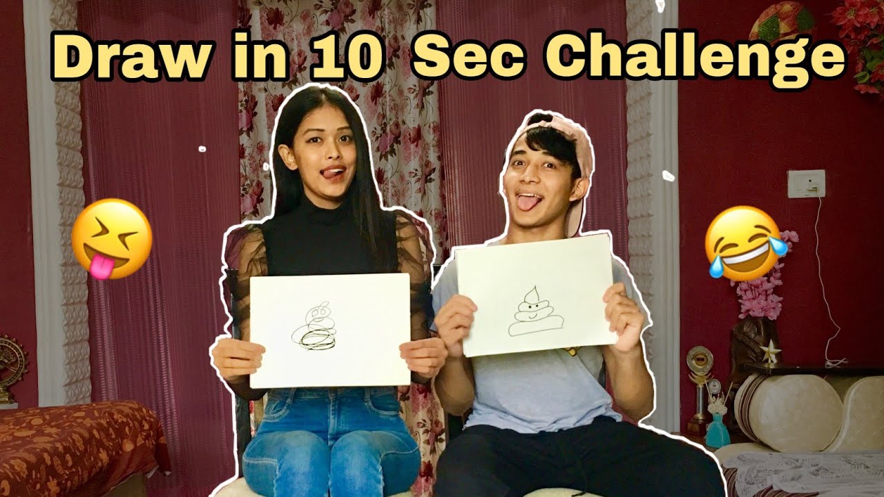 Draw in 10 sec challenge with my brother | Varsha Thapa