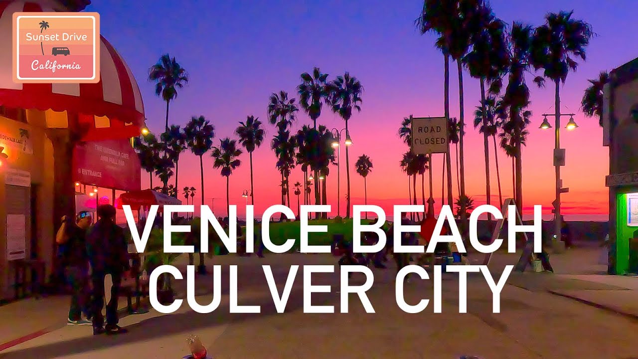 California Dreaming Epic Sunset Drive Venice Beach Culver City Los Angeles | Relaxing | HDR 60fps