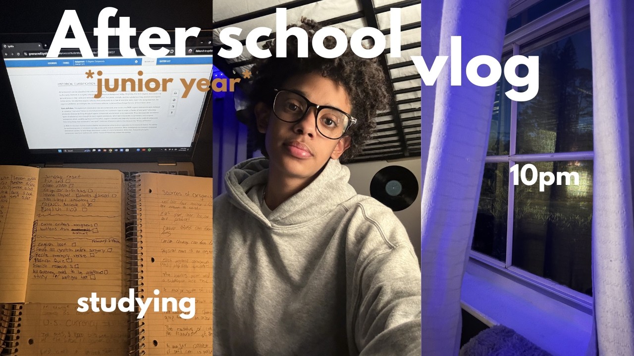 after school vlog *junior year* | 10pm, studying, finishing assignments|