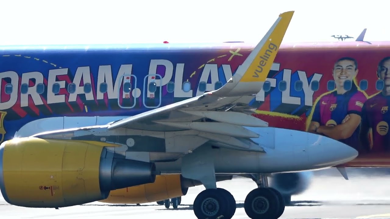 Dream. Play. Fly. ✨ Vueling A320 Special Livery Landing & Takeoff at Lisbon Airport