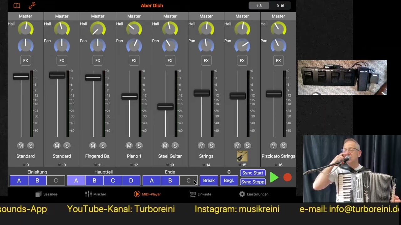 5. Stylearranger Turbosounds-App: Funktions Zuweisungen, Fußpedal