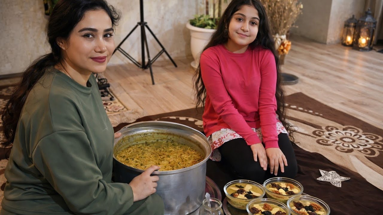 ۳ فوریهٔ ۲۰۲۶Rural Woman’s Winter Routine in Iran & Cooking Ash Reshteh on a Cold Cloudy Day