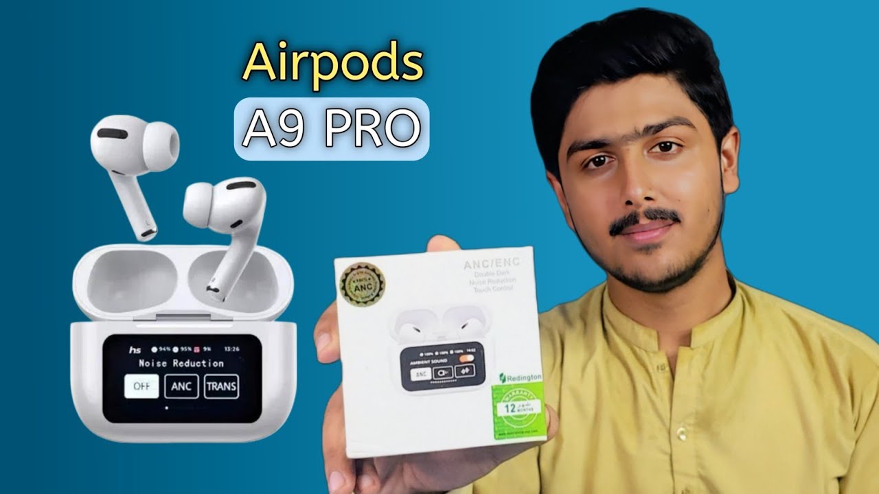 A9 Pro Airpods with Touch Display | ANC+ENC | Unboxing & Review