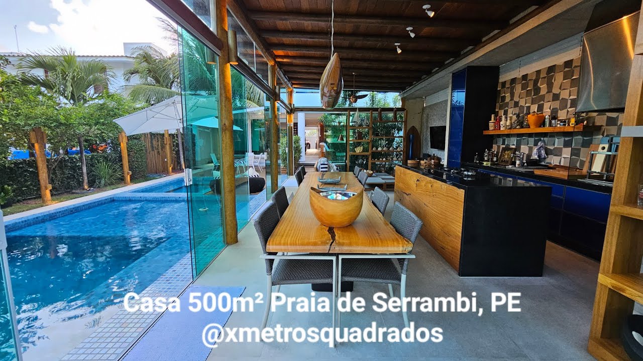 Casa 500m² duplex com terraço rooftop e 04 suítes na Praia de Serrambi, PE. 81-99609.3455