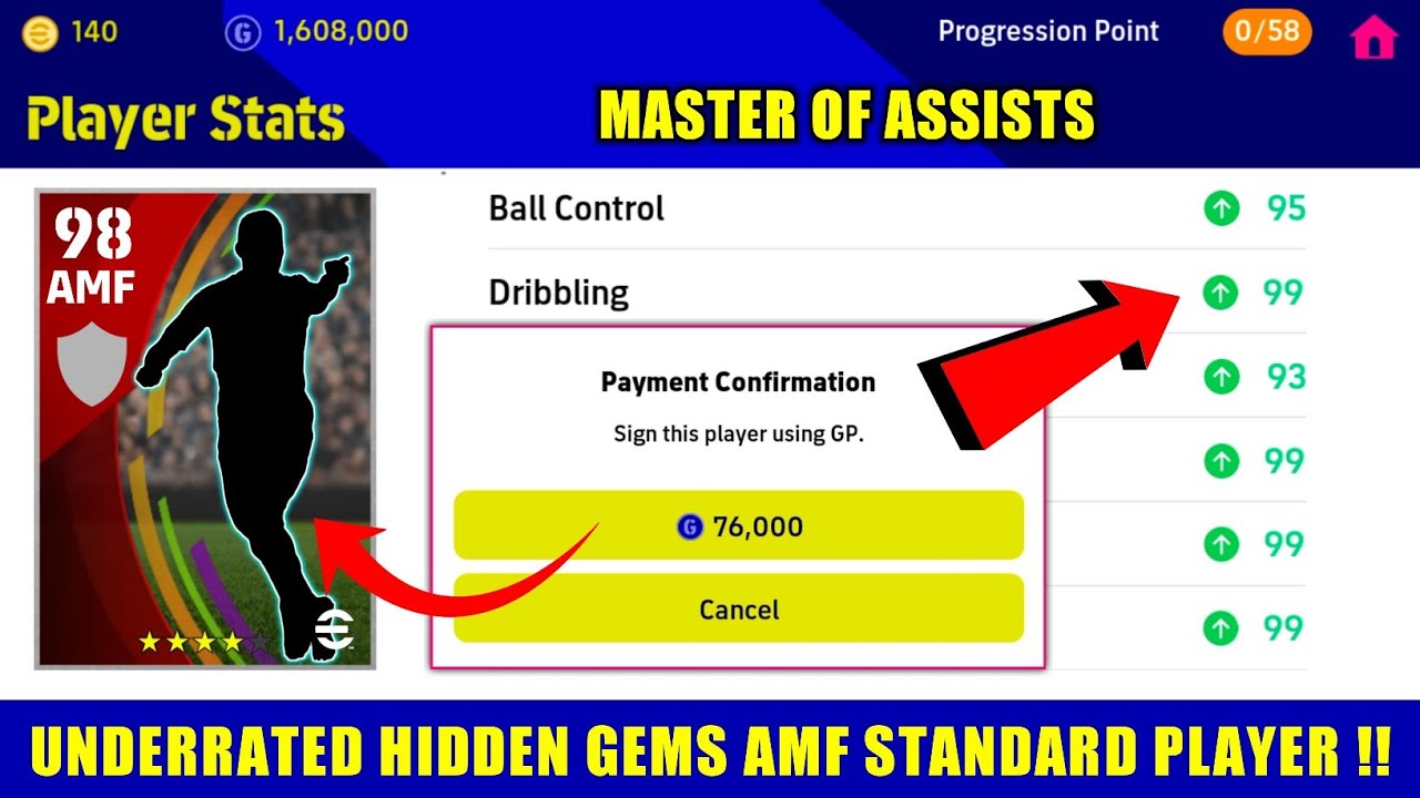76000 GP Only! Underrated AMF Standard Player In eFootball 2023 Mobile | Hidden Gems in eFootball 🔥