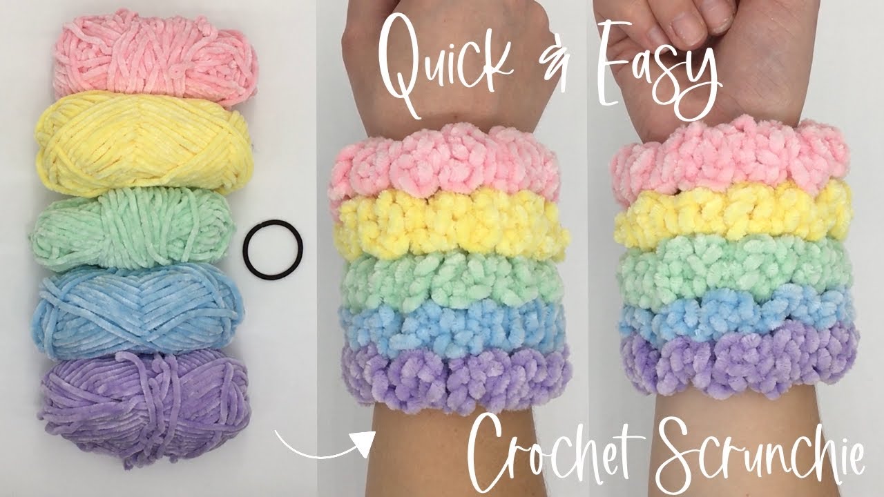 Quick & Easy Crochet Scrunchie Tutorial |  Beginner Friendly Velvet Crochet Scrunchie |