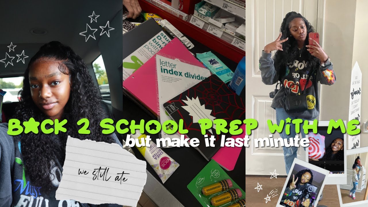 BACK TO SCHOOL PREP WITH ME but make it last minute lol ✰ : supply + clothes shopping & wig install