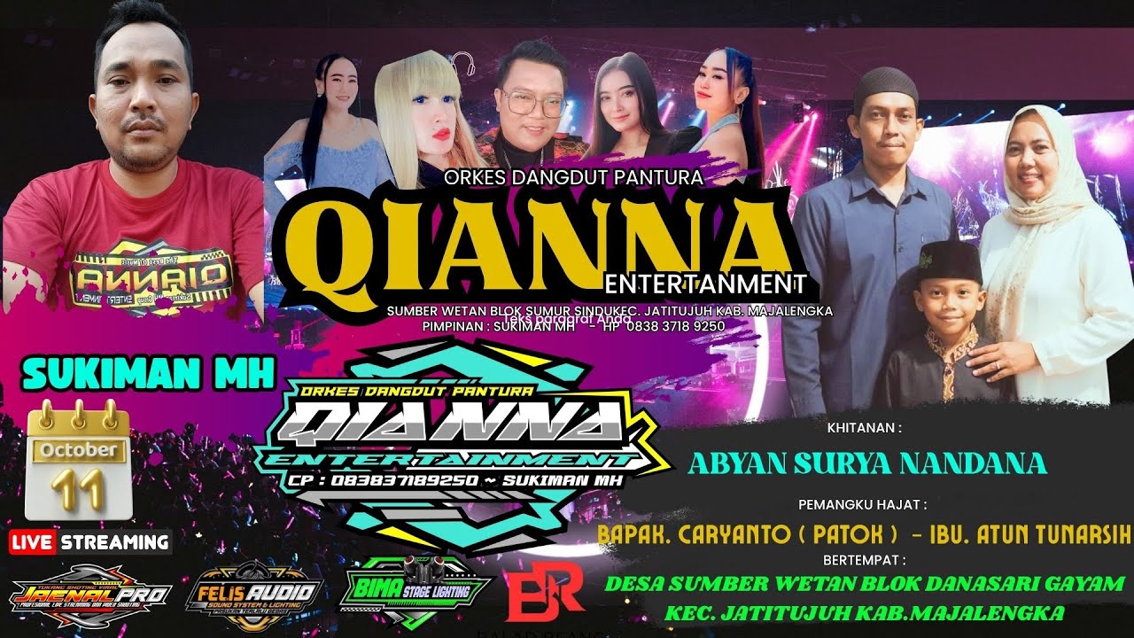 🔴QIANNA ENTERTAINMENT || KHITANAN : ABYAN SURYA NANDANA  || SUMBER WETAN, 11 OKTOBER 2025#MALAM