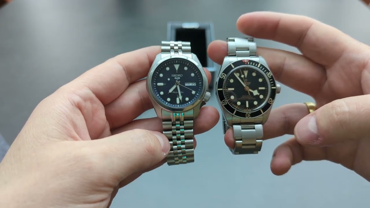 Seiko 5 SRPE on jubilee bracelet