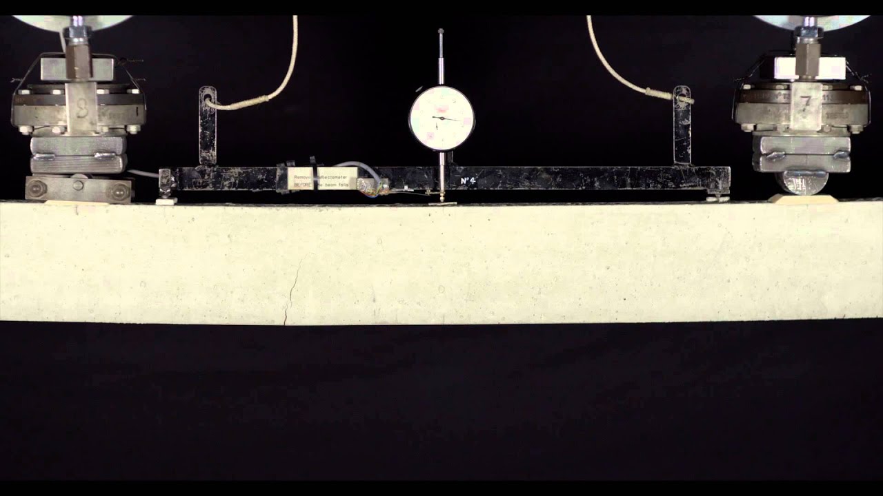 Bending failure of an under reinforced concrete beam: Materials Lab on-line