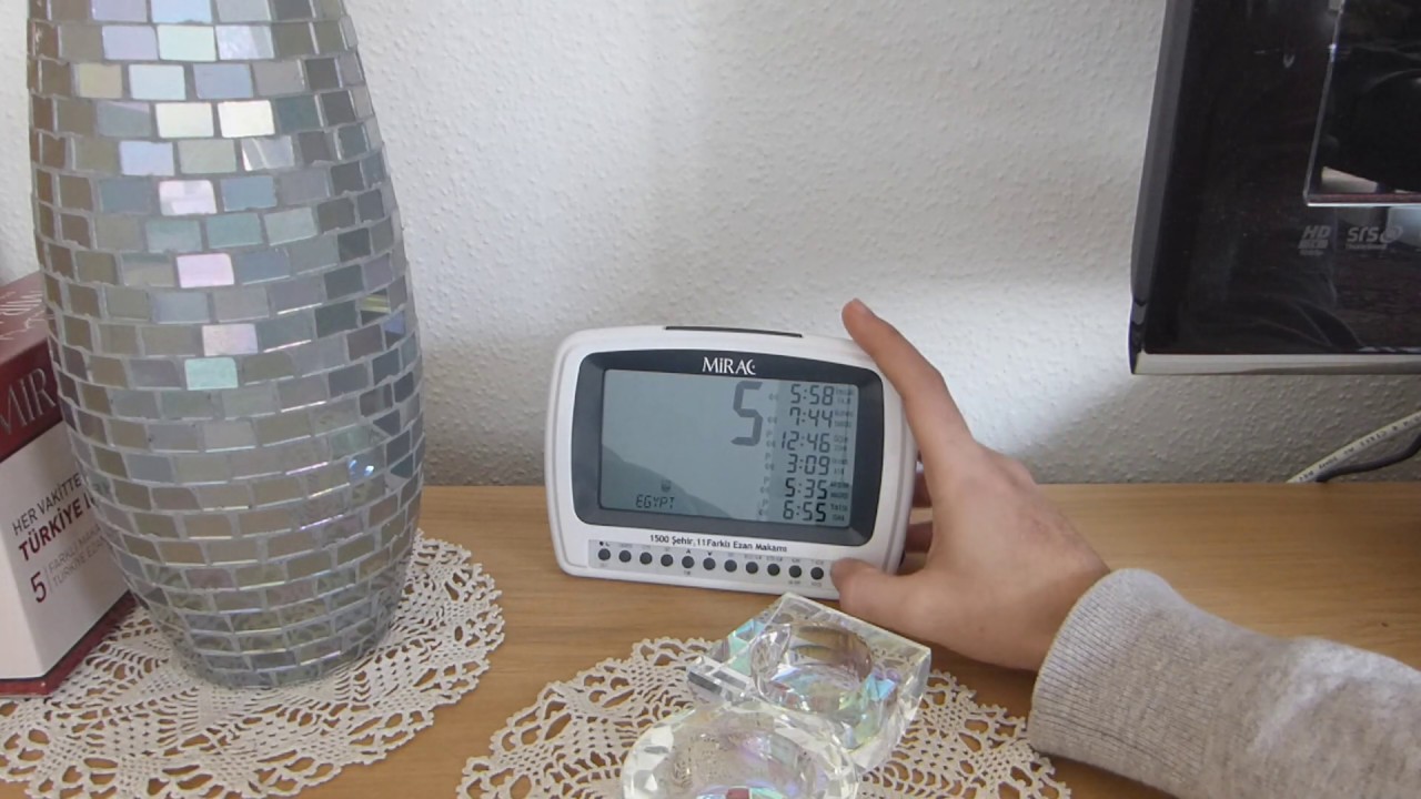Mirac Azan clock testing 7 different azan styles
