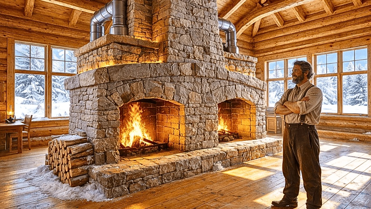 They Called His Twin Fireplace Stupid — Then One Flame Heated The Whole Cabin