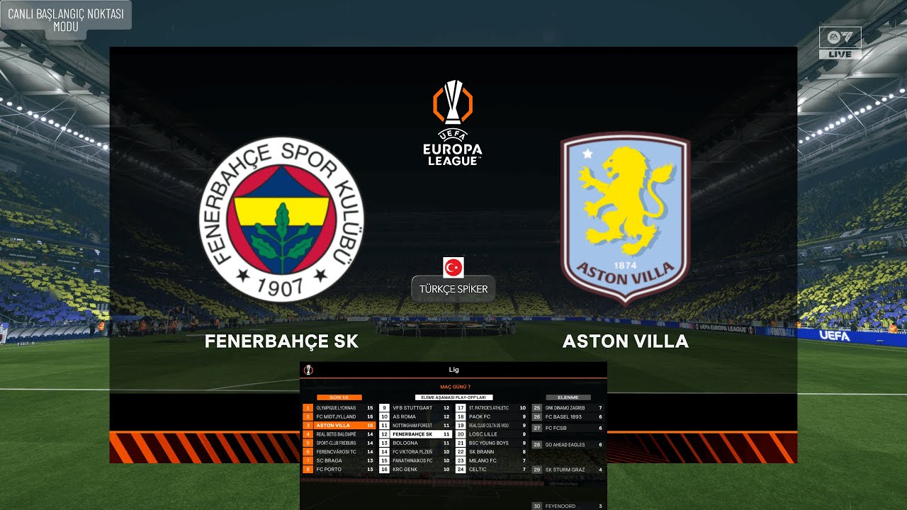 FC 26|FENERBAHÇE - ASTON VİLLA|25-26 AVRUPA LİGİ 7. HAFTA MAÇI|TÜRKÇE SPİKER