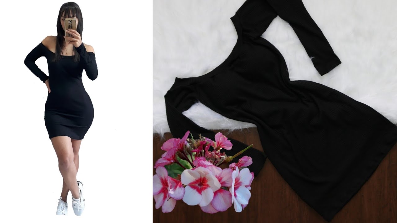 VESTIDO EM MALHA CANELADA CORTE E COSTURA