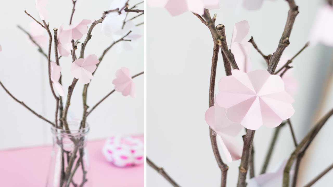 DIY Kirschblüten aus Papier basteln 🌸 | tolle Frühlingsdeko