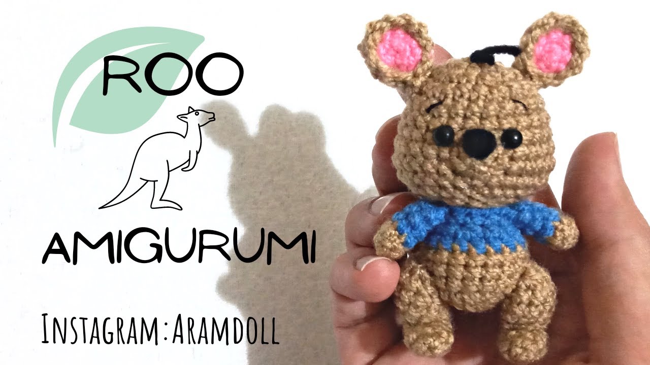 🦘 Roo amigurumi/kangaroo crochet tutorial/how_to_amigurumi/عروسک قلاب بافی کانگورو