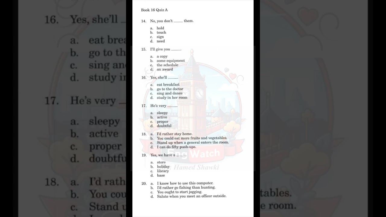 Тест ALC BOOK 16 по аудированию с ответами