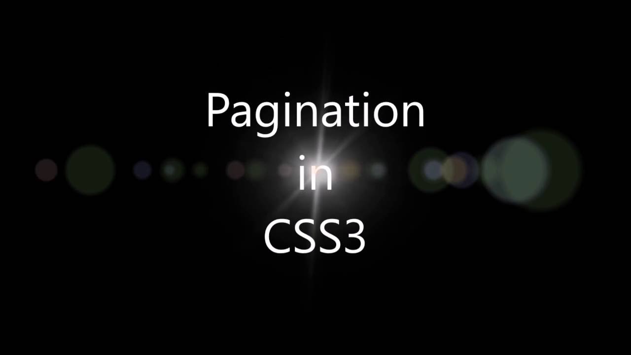 Pagination in CSS and Html by CodesRoom