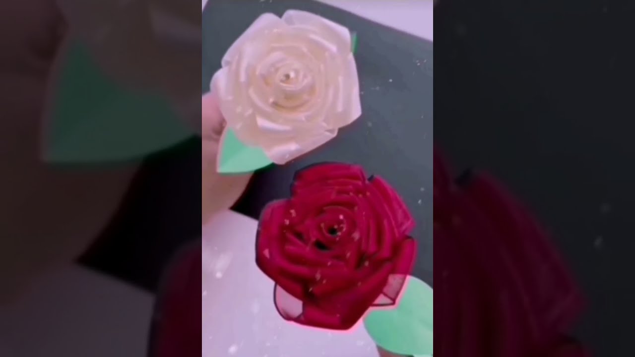 DIY Ribbon Flowers - How To Make Ribbon Roses - Amazing Ribbon Flower Trick -Easy Making With Needle
